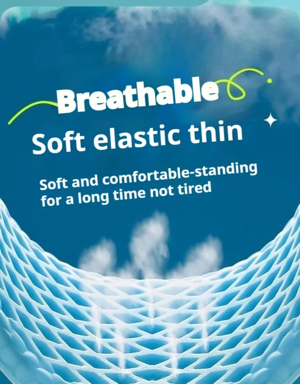 Comfortable Shock Absorption Mesh Breathable Insoles Sweat Absorb High-elasticity Shock Absorption Memory Foam Cool Insole - Image 12
