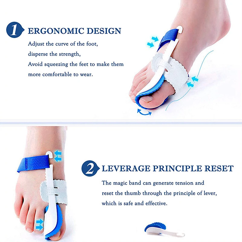 1 Pair Bunion Device Hallux Valgus Orthopedic Braces Toe Correction Night Foot Care Corrector Thumb Goodnight Daily Big Bone Ort - Image 5