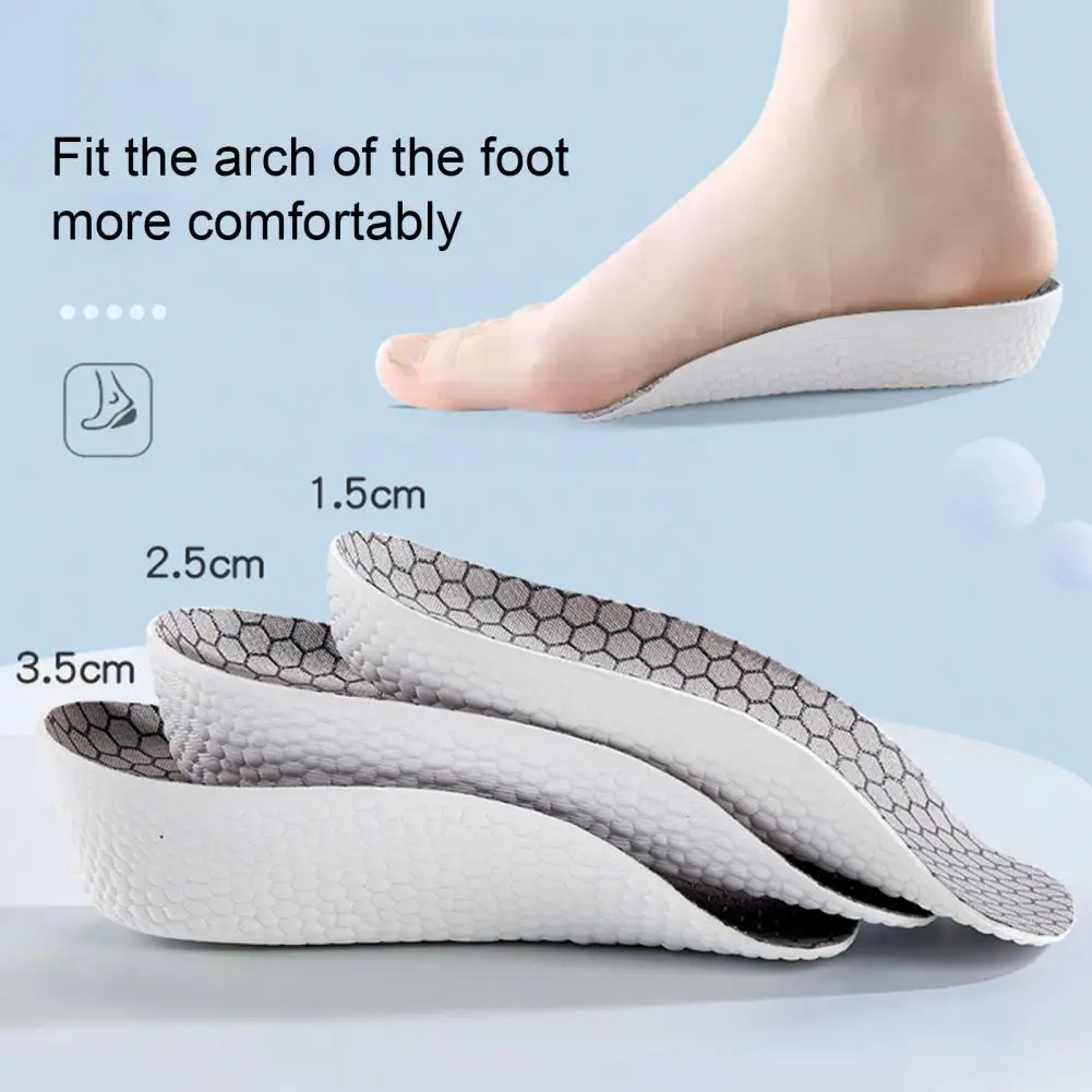 Height Increasing Insoles 2-4cm Lift Pads Soft Breathable Odor Control Non-Slip 3/4 Invisible Insole For Sneakers Boots - Image 3
