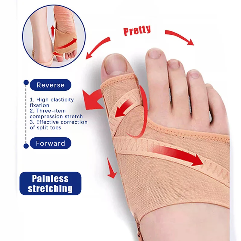 1pair Big Toe Separator Bunion Corrector Hallux Valgus Correction Device Bone Thumb Orthopedic Forefoot Pad Foot Straightener